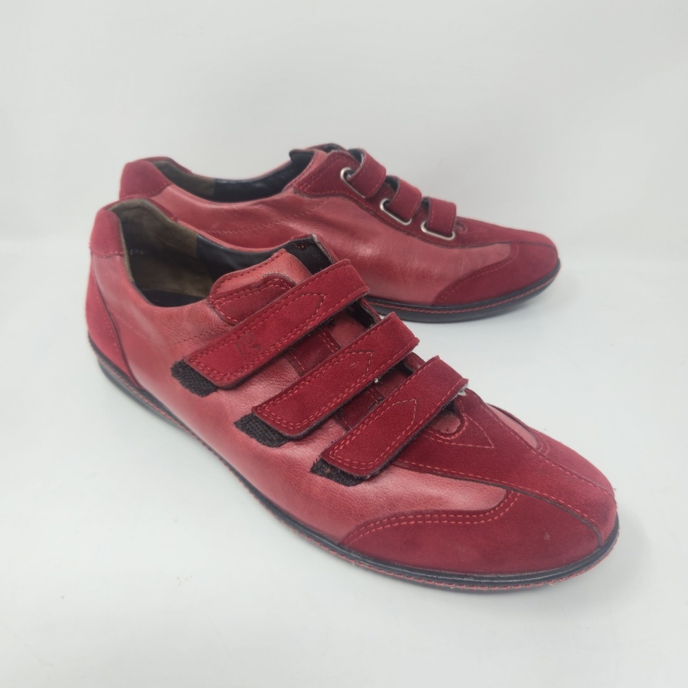 Paul Green Munchen Womens Red Leather Suede Triple Strap Shoes UK5.5 US8